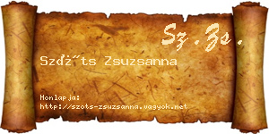 Szőts Zsuzsanna névjegykártya