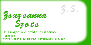 zsuzsanna szots business card