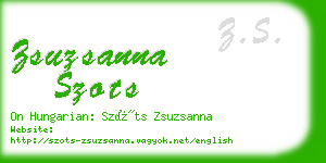 zsuzsanna szots business card